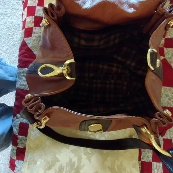 MARINO ORLANDI LUXERY BROWN LEATHER HANDBAG